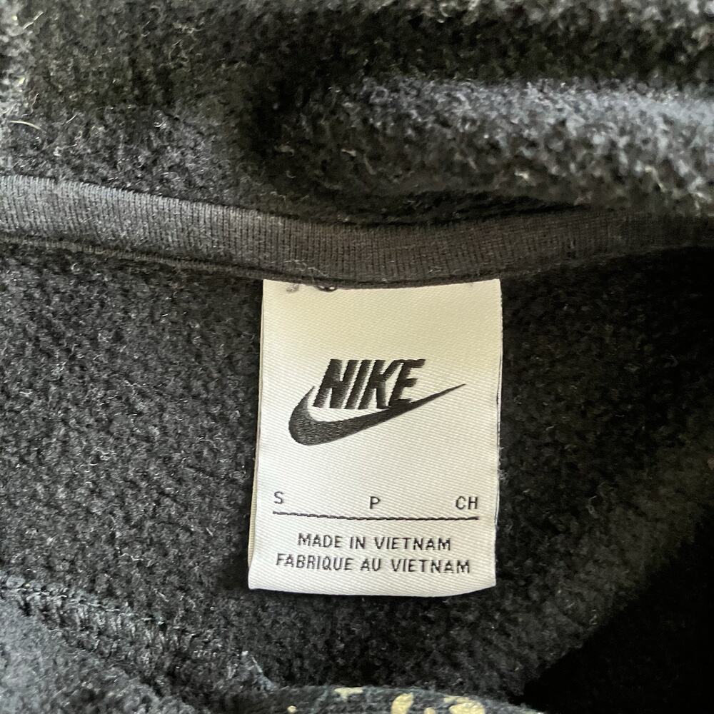Nike Girls S Small Hoodie Metallic Silver Star Print Black Long Sleeve - Picture 3 of 7